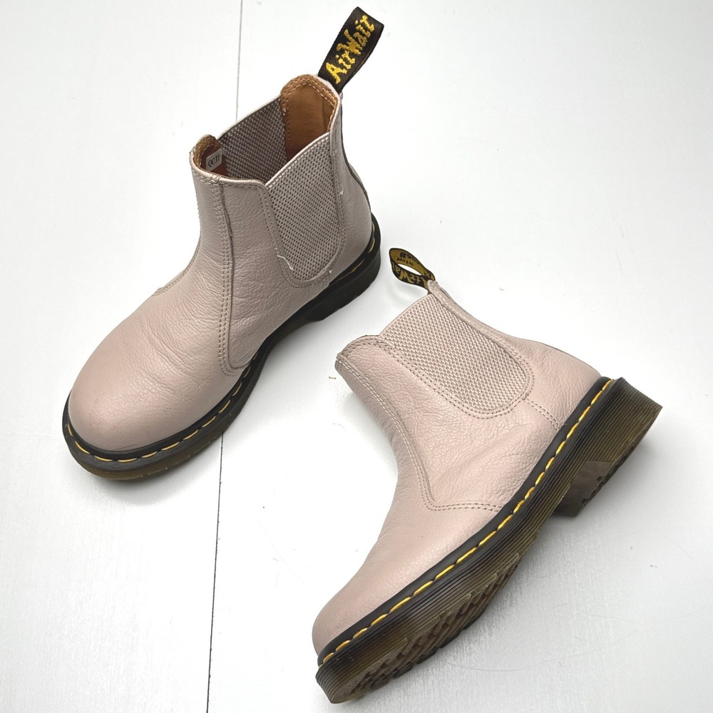 Dr. Martens 2976 Virginia Leather Chelsea Boots Parchment Beige Women 6 US 4 UK